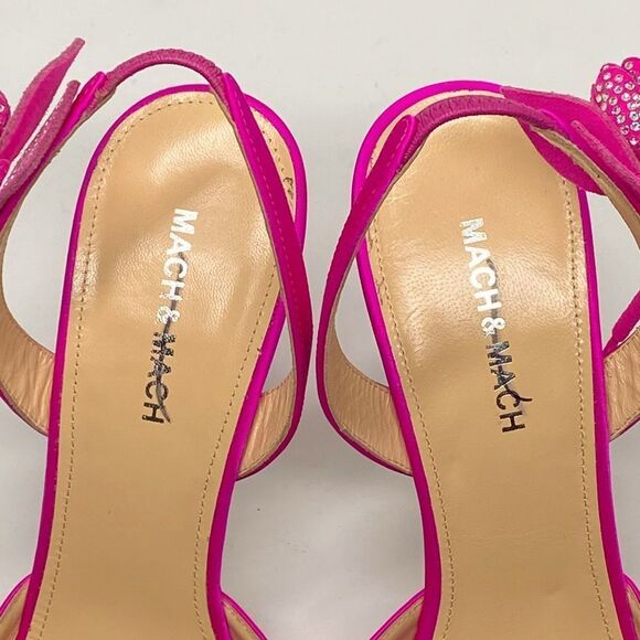 Mach & Mach Wonder Tulip 95MM Silk & Crystal Slingback Pumps size 40 - Picture 5 of 15